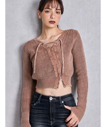 GYDA | レースアップチョーカーニットトップス(ニット/セーター)