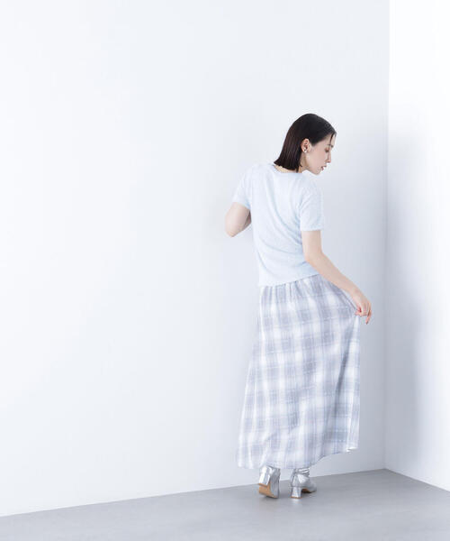 未使用ナチュラルビューティーPurposeチェック柄ツィードタックスカート 未使用ナチュラルビューティーPurposeチェック柄ツィード