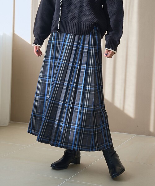 coen（コーエン）の「【昨年大人気】TRチェックプリーツスカート（スカート・レディース・オレンジ/イエロー/コバルトブルー・S/M/L）」の2枚目の写真