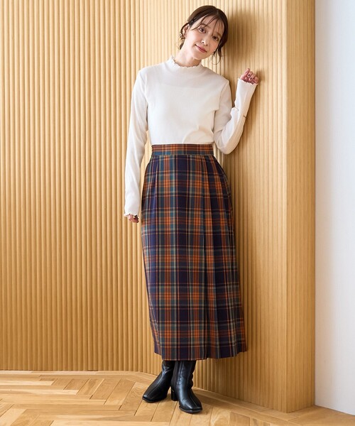 coen（コーエン）の「【昨年大人気】TRチェックプリーツスカート（スカート・レディース・オレンジ/イエロー/コバルトブルー・S/M/L）」の21枚目の写真