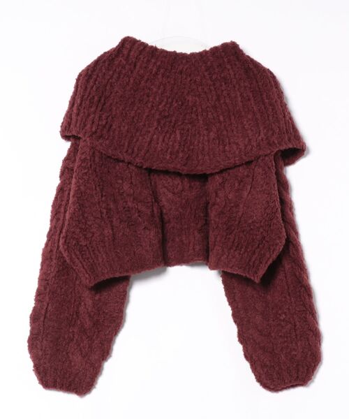 ビッグカラー手編みジップカーディガン（ニット/セーター）｜COEL