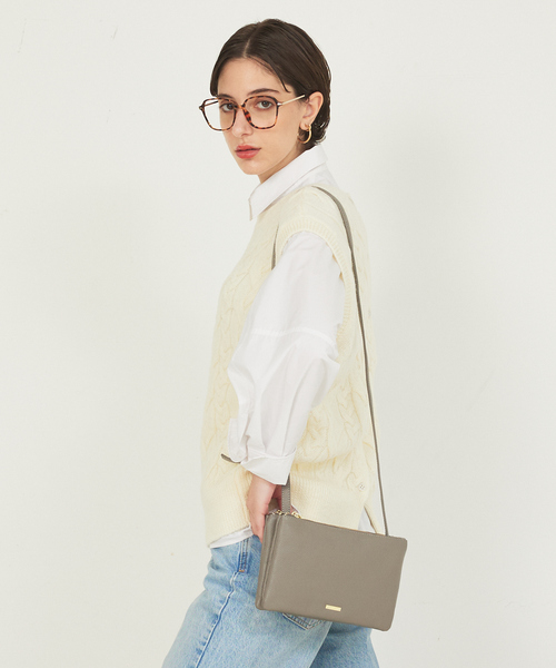 soeur(スール)の「●SOEUR/ダブルファスナーミニショルダー(トートバッグ・レディース・シルバー/グレー/ブラック・フリー)」の2枚目の写真