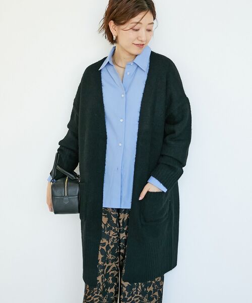 le.coeur blanc（ルクールブラン）の「《WEB限定アイテム》ニュアンスロングカーディガン（カーディガン/ボレロ・レディース・アイボリー/サックスブルー/ライトグレー/ベージュ/ブラック・38）」の8枚目の写真