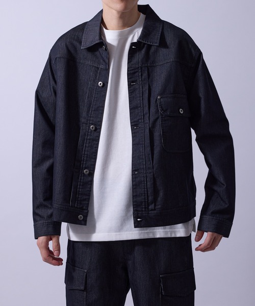 j.n.r.d(ジェー・エヌ・アール・ディー)の「【軽量・メッシュ】【セットアップ対応】j.n.r.d/チルジーンズブルゾン(デニムジャケット・メンズ・ネイビー/ブラック/ライトグレー・M/LL/L)」の2枚目の写真