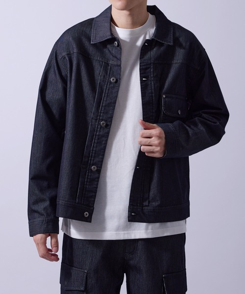 j.n.r.d(ジェー・エヌ・アール・ディー)の「【軽量・メッシュ】【セットアップ対応】j.n.r.d/チルジーンズブルゾン(デニムジャケット・メンズ・ネイビー/ブラック/ライトグレー・M/LL/L)」の13枚目の写真