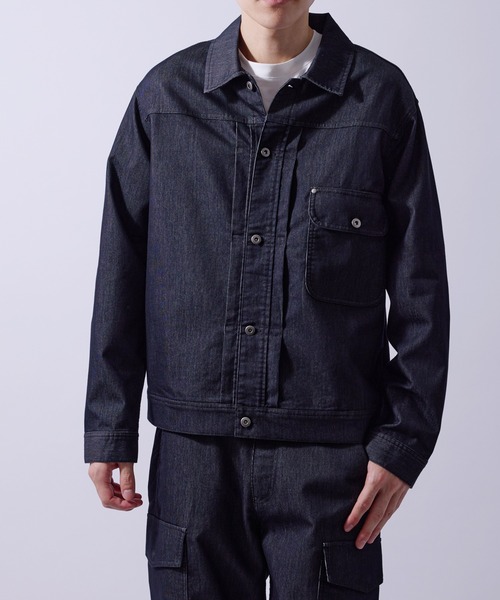 j.n.r.d(ジェー・エヌ・アール・ディー)の「【軽量・メッシュ】【セットアップ対応】j.n.r.d/チルジーンズブルゾン(デニムジャケット・メンズ・ネイビー/ブラック/ライトグレー・M/LL/L)」の14枚目の写真