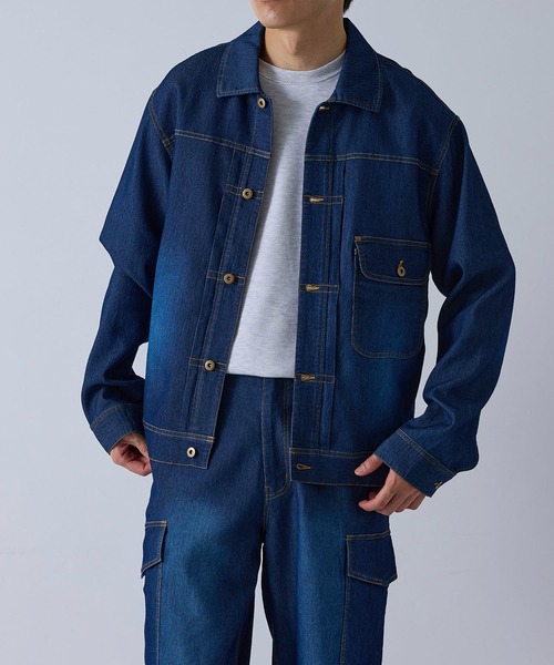 j.n.r.d(ジェー・エヌ・アール・ディー)の「【軽量・メッシュ】【セットアップ対応】j.n.r.d/チルジーンズブルゾン(デニムジャケット・メンズ・ネイビー/ブラック/ライトグレー・M/LL/L)」の9枚目の写真