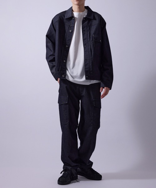 j.n.r.d(ジェー・エヌ・アール・ディー)の「【軽量・メッシュ】【セットアップ対応】j.n.r.d/チルジーンズブルゾン(デニムジャケット・メンズ・ネイビー/ブラック/ライトグレー・M/LL/L)」の4枚目の写真