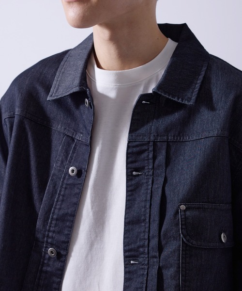 j.n.r.d(ジェー・エヌ・アール・ディー)の「【軽量・メッシュ】【セットアップ対応】j.n.r.d/チルジーンズブルゾン(デニムジャケット・メンズ・ネイビー/ブラック/ライトグレー・M/LL/L)」の17枚目の写真