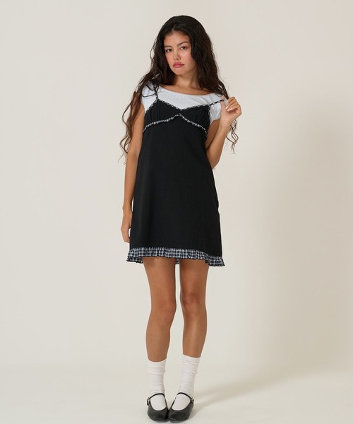 TINA:JOJUN ミニワンピース tinajojun デニムジャンパースカート