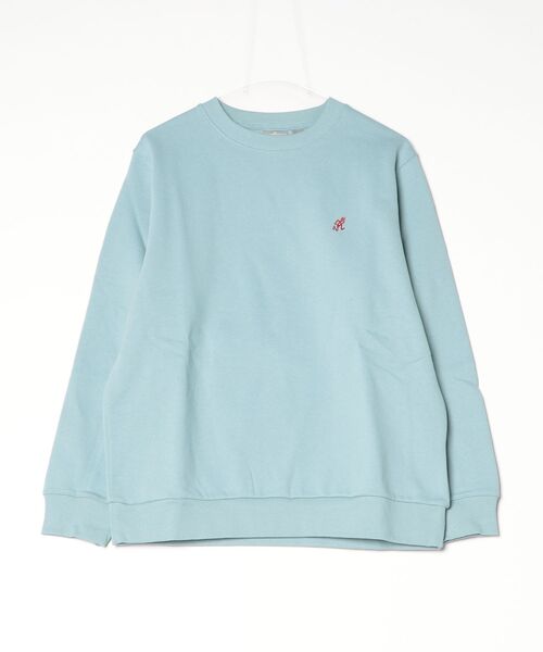 Gramicci（グラミチ）の「ONE POINT CREW SWEATSHIRT｜ワンポイントクルースウェットシャツ UNISEX Gramicci グラミチ（スウェット・メンズ・ダークネイビー/ダークブラウン系/ヘザーグレー/オレンジ/レッド/ブラック系その他/グレー系その他3/ブラウン/ライトブルー・L/S/XXL/XL/M/XS）」の7枚目の写真