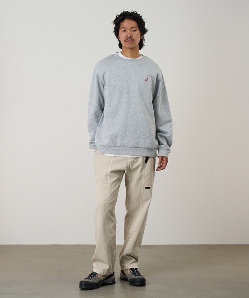 Gramicci(グラミチ)の「ONE POINT CREW SWEATSHIRT|ワンポイントクルースウェットシャツ UNISEX(スウェット・メンズ・ダークネイビー/ダークブラウン系/ヘザーグレー/オレンジ/レッド/ブラック系その他・L/S/XXL/XL/M)」の7枚目の写真