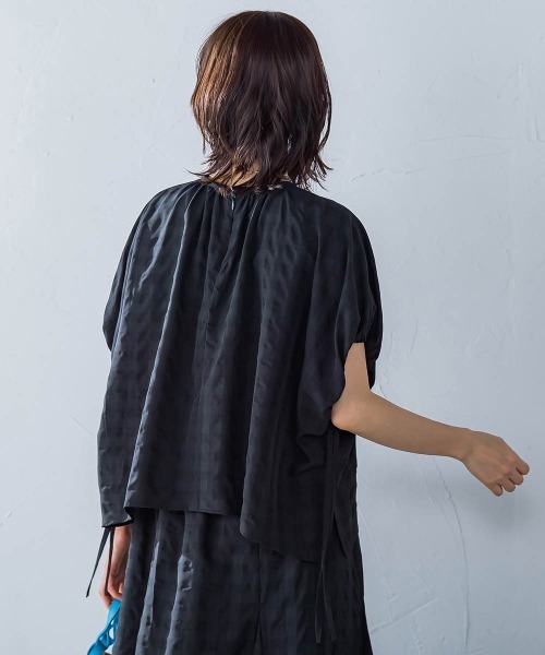 LAUTREAMONT(ロートレアモン)の「ギンガムチェック ブラウス≪セットアップ対応/手洗い可能≫(シャツ/ブラウス・レディース・ブラック系その他/ブラウン系その他・9号)」の15枚目の写真
