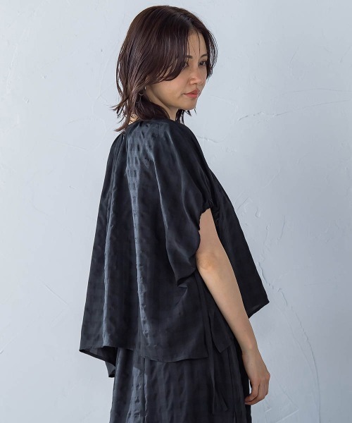 LAUTREAMONT(ロートレアモン)の「ギンガムチェック ブラウス≪セットアップ対応/手洗い可能≫(シャツ/ブラウス・レディース・ブラック系その他/ブラウン系その他・9号)」の16枚目の写真
