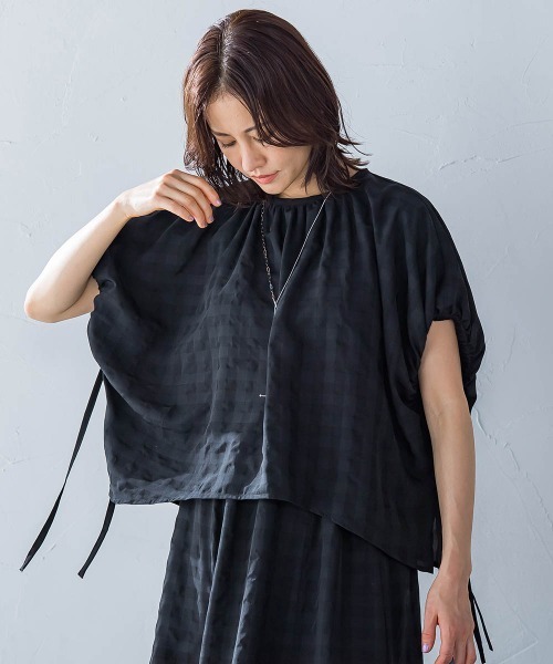 LAUTREAMONT(ロートレアモン)の「ギンガムチェック ブラウス≪セットアップ対応/手洗い可能≫(シャツ/ブラウス・レディース・ブラック系その他/ブラウン系その他・9号)」の19枚目の写真