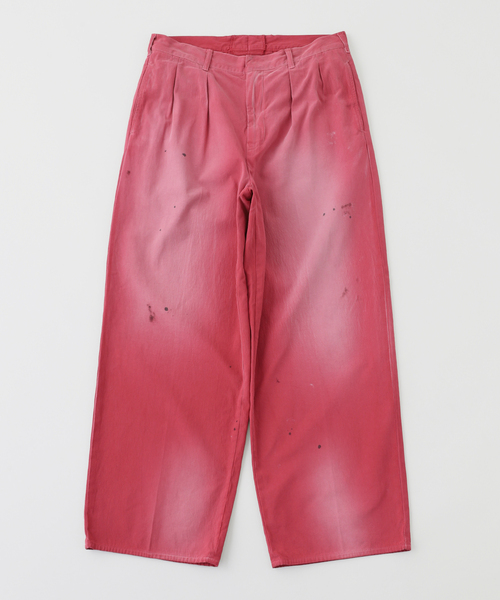 EDIFICE（エディフィス）の「LA BOUCLE (ラブークル) HARDTWIST POWDER FADE パンツ（スラックス・メンズ・アイボリー/カーキ/レッド・MEDIUM/LARGE）」の3枚目の写真