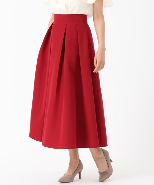 MISCH MASCH（ミッシュマッシュ）の「タックフレアカラースカート（スカート・レディース・レッド/グリーン/キャメル・M/S）」の3枚目の写真