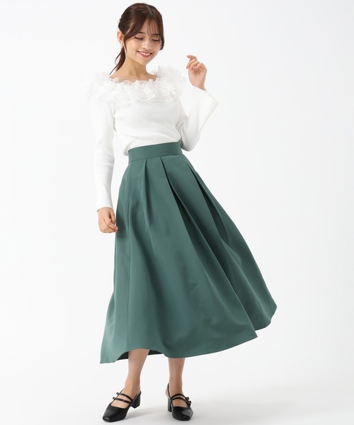 MISCH MASCH（ミッシュマッシュ）の「タックフレアカラースカート（スカート・レディース・レッド/グリーン/キャメル・M/S）」の20枚目の写真