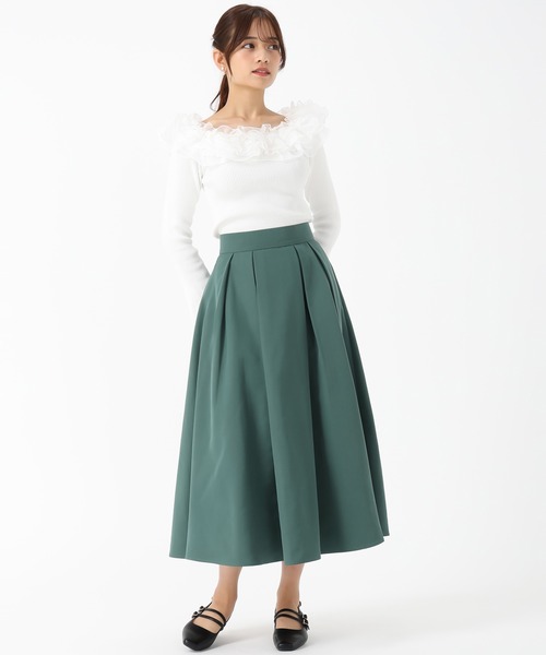 MISCH MASCH（ミッシュマッシュ）の「タックフレアカラースカート（スカート・レディース・レッド/グリーン/キャメル・M/S）」の21枚目の写真