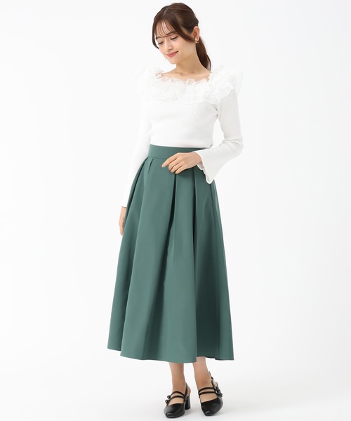 MISCH MASCH（ミッシュマッシュ）の「タックフレアカラースカート（スカート・レディース・レッド/グリーン/キャメル・M/S）」の22枚目の写真