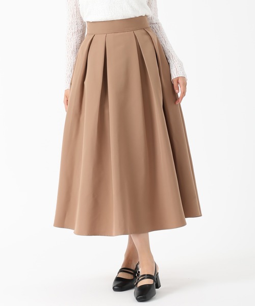 MISCH MASCH（ミッシュマッシュ）の「タックフレアカラースカート（スカート・レディース・レッド/グリーン/キャメル・M/S）」の4枚目の写真