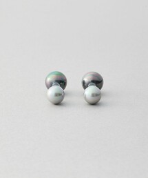 ピアス カラーパール リバーシブル