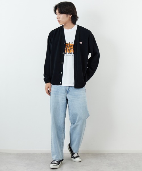 DANTON/ダントン] ワンポイントロゴ Vネックニットカーディガン