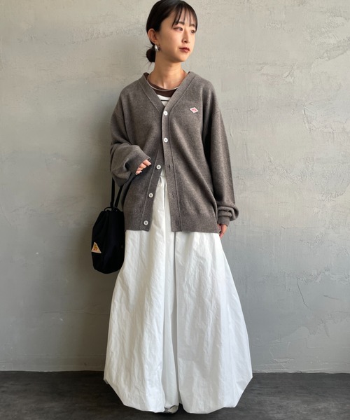 DANTON/ダントン] ワンポイントロゴ Vネックニットカーディガン