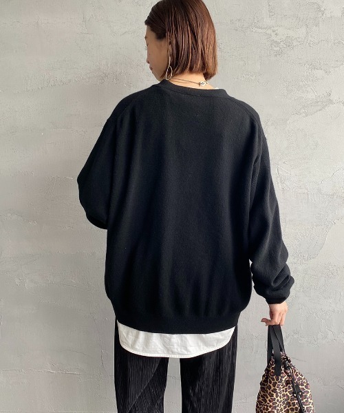 DANTON/ダントン] ワンポイントロゴ Vネックニットカーディガン