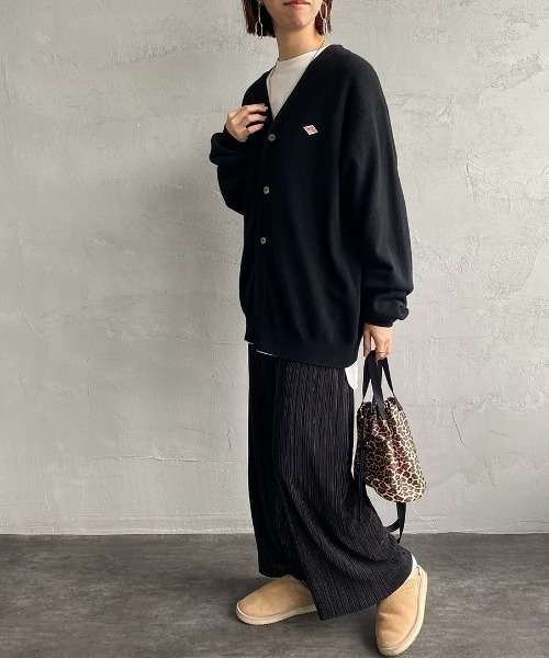 DANTON/ダントン] ワンポイントロゴ Vネックニットカーディガン