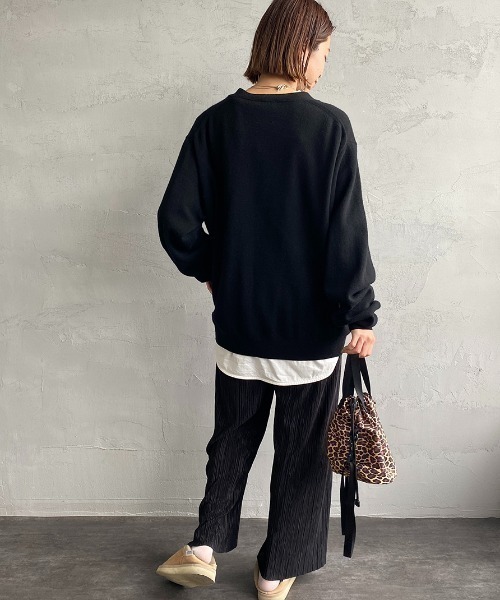 DANTON（ダントン）の「[DANTON/ダントン] ワンポイントロゴ Vネックニットカーディガン（カーディガン/ボレロ・レディース・レッド/ライトグレー/グレイッシュベージュ/ブラック・42/40）」の22枚目の写真