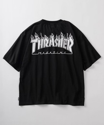 2025MHL 肩ボタンTシャツ カットソー 黒 セール】KURO 別注 POWER SHOULDER SOLID N/S Tシャツ[BORDER