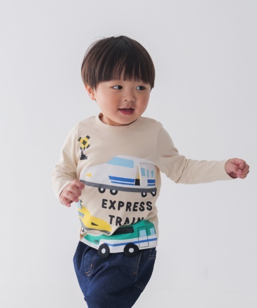 CHEEK ROOM（チークルーム）の「CHEEK ROOM/チークルーム 新幹線　ロングＴシャツ（Tシャツ/カットソー・キッズ・ブルー/アイボリー/レッド・80ｃｍ/90cm/100cm/110cm/120cm/130cm）」の6枚目の写真