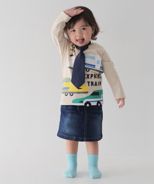 CHEEK ROOM（チークルーム）の「CHEEK ROOM/チークルーム 新幹線　ロングＴシャツ（Tシャツ/カットソー・キッズ・ブルー/アイボリー/レッド・80ｃｍ/90cm/100cm/110cm/120cm/130cm）」の7枚目の写真