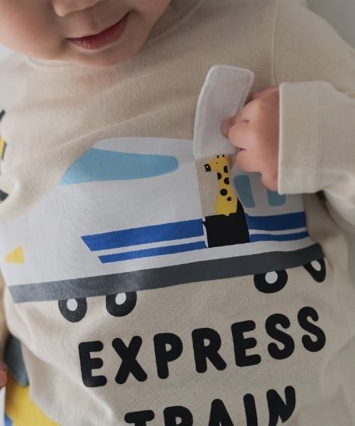 CHEEK ROOM（チークルーム）の「CHEEK ROOM/チークルーム 新幹線　ロングＴシャツ（Tシャツ/カットソー・キッズ・ブルー/アイボリー/レッド・80ｃｍ/90cm/100cm/110cm/120cm/130cm）」の10枚目の写真