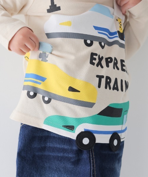 CHEEK ROOM（チークルーム）の「CHEEK ROOM/チークルーム 新幹線　ロングＴシャツ（Tシャツ/カットソー・キッズ・ブルー/アイボリー/レッド・80ｃｍ/90cm/100cm/110cm/120cm/130cm）」の11枚目の写真
