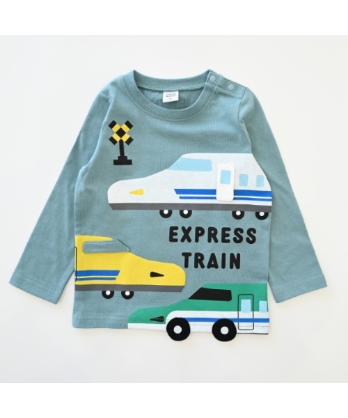 CHEEK ROOM（チークルーム）の「CHEEK ROOM/チークルーム 新幹線　ロングＴシャツ（Tシャツ/カットソー・キッズ・ブルー/アイボリー/レッド・80ｃｍ/90cm/100cm/110cm/120cm/130cm）」の17枚目の写真