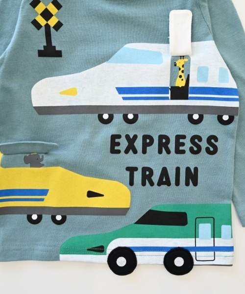 CHEEK ROOM（チークルーム）の「CHEEK ROOM/チークルーム 新幹線　ロングＴシャツ（Tシャツ/カットソー・キッズ・ブルー/アイボリー/レッド・80ｃｍ/90cm/100cm/110cm/120cm/130cm）」の19枚目の写真