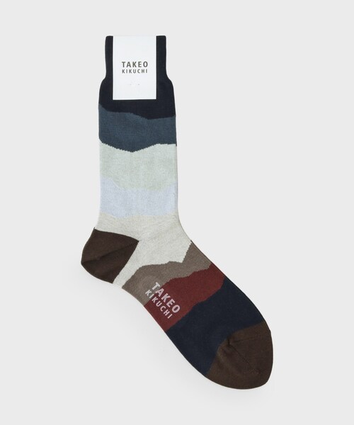 TAKEO KIKUCHI（タケオキクチ）の「ダズルボーダーソックス（ソックス/靴下・メンズ・ワイン系1/ブラック系4/ブラウン系その他5・00）」の3枚目の写真