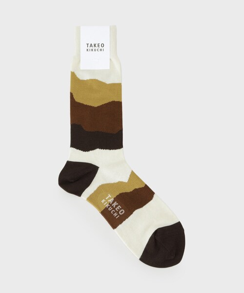 TAKEO KIKUCHI（タケオキクチ）の「ダズルボーダーソックス（ソックス/靴下・メンズ・ワイン系1/ブラック系4/ブラウン系その他5・00）」の4枚目の写真