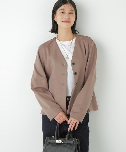 human woman(ヒューマンウーマン)の「◆ダンボールVネックカーディガン(カーディガン/ボレロ・レディース・ブラウン系その他/ブルー/ネイビー・MEDIUM)」の6枚目の写真