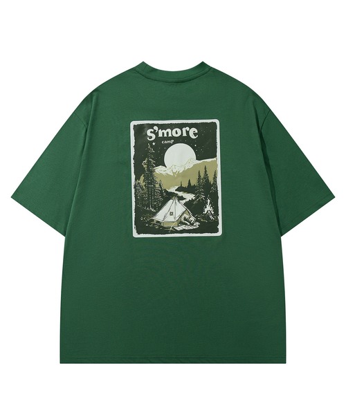 S'more(スモア)の「S'more Solo Camping Bear S/S pt.Tee ソロキャンプの熊プリント半袖Tシャツ (SS)(Tシャツ/カットソー・レディース・ブルー/ホワイト/グリーン・LARGE/X-LARGE/SMALL/MEDIUM)」の2枚目の写真