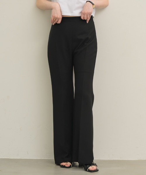 ブラック フレアパンツ スラックス フレアパンツ メンズ スラックス センタープレス ブーツカット 黒