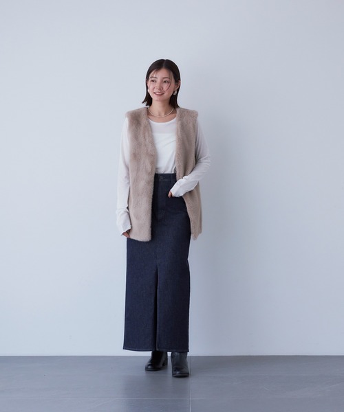 ヤヌーク デニムスリットタイトスカート Sサイズ YANUK（ヤヌーク）の「YANUK スリット タイト ロングスカート