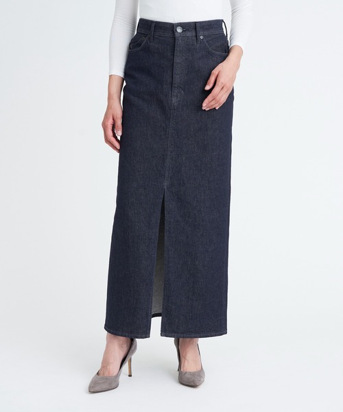 YANUK（ヤヌーク）の「スリットロングスカート（デニムスカート・レディース・インディゴブルー・XS/S/M）」の6枚目の写真