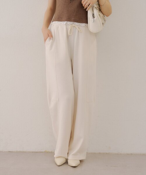 Another Branch olive des olive（アナザーブランチオリーブデオリーブ）の「ハートポケットスウェットバレルパンツ（スウェットパンツ・レディース・ブラック/ピンク/アイボリー/トップグレー・FREE）」の5枚目の写真