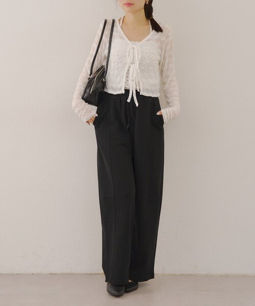 Another Branch olive des olive（アナザーブランチオリーブデオリーブ）の「ハートポケットスウェットバレルパンツ（スウェットパンツ・レディース・ブラック/ピンク/アイボリー/トップグレー・FREE）」の10枚目の写真