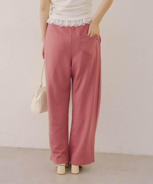 Another Branch olive des olive（アナザーブランチオリーブデオリーブ）の「ハートポケットスウェットバレルパンツ（スウェットパンツ・レディース・ブラック/ピンク/アイボリー/トップグレー・FREE）」の14枚目の写真