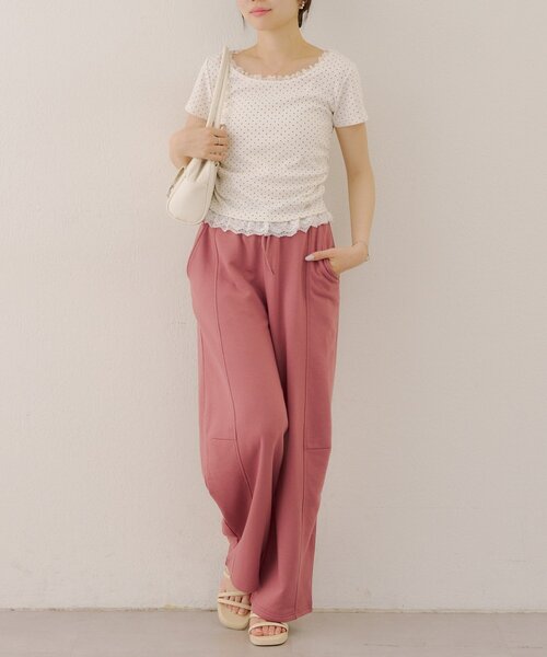 Another Branch olive des olive（アナザーブランチオリーブデオリーブ）の「ハートポケットスウェットバレルパンツ（スウェットパンツ・レディース・ブラック/ピンク/アイボリー/トップグレー・FREE）」の15枚目の写真