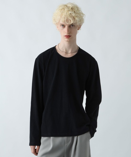 HARE（ハレ）の「ユルネックベーシックカットLS(HARE)（Tシャツ/カットソー・メンズ・ホワイト/ブラック/グレー系その他・MEDIUM/SMALL）」の2枚目の写真